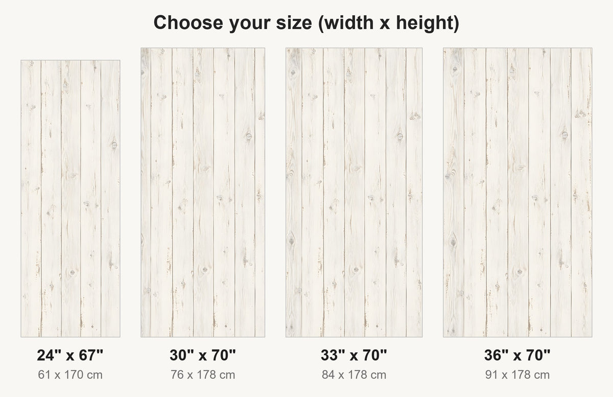 Whitewashed Wood fridge wrap available sizes 24, 30, 33 and 36 inch