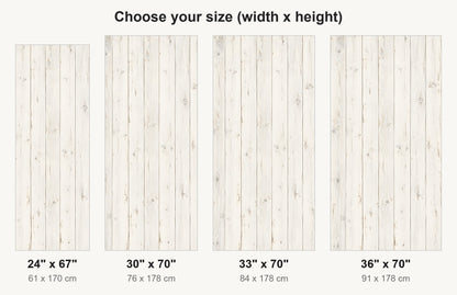 Whitewashed Wood fridge wrap available sizes 24, 30, 33 and 36 inch