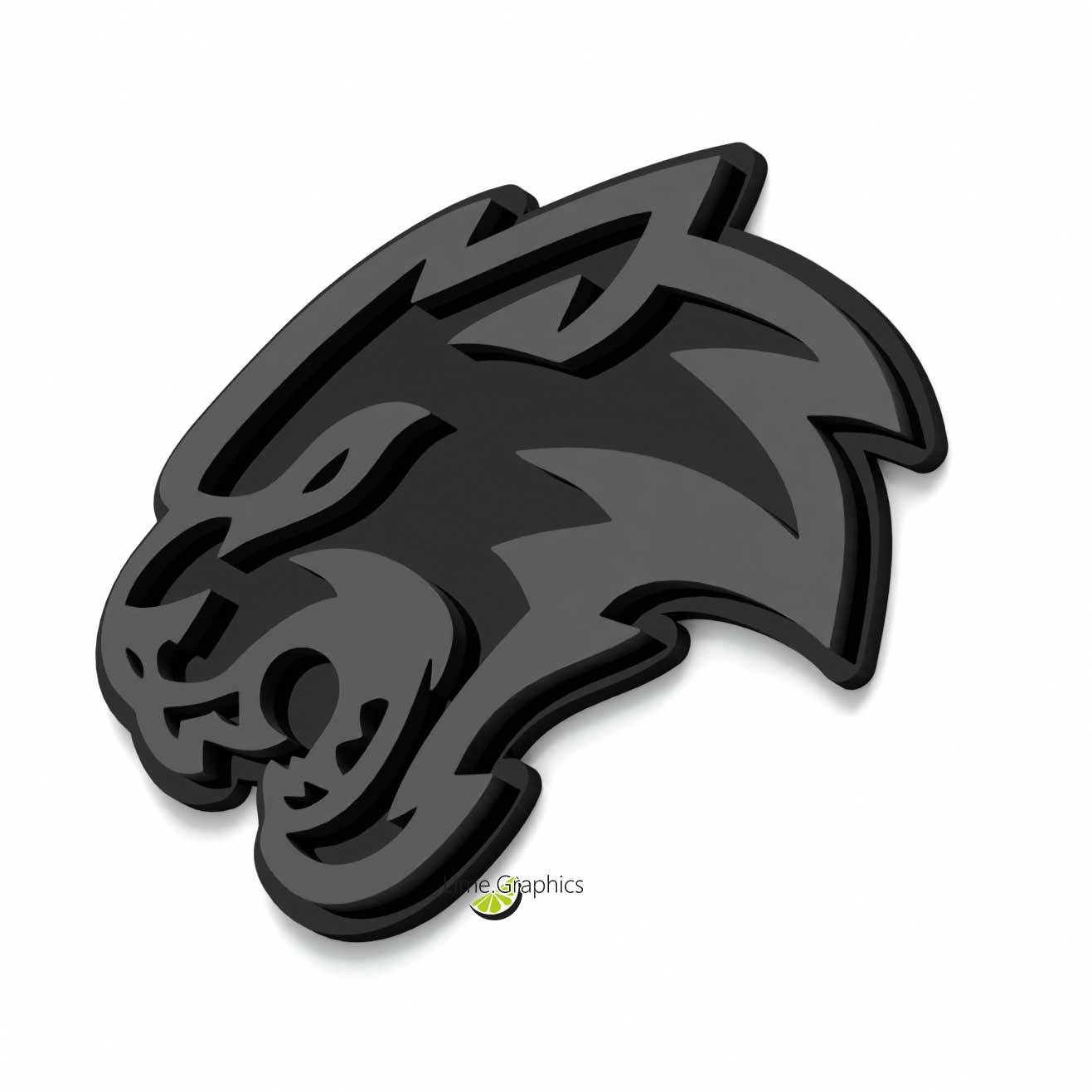 Wild Cat Fender 3D Emblem Badge