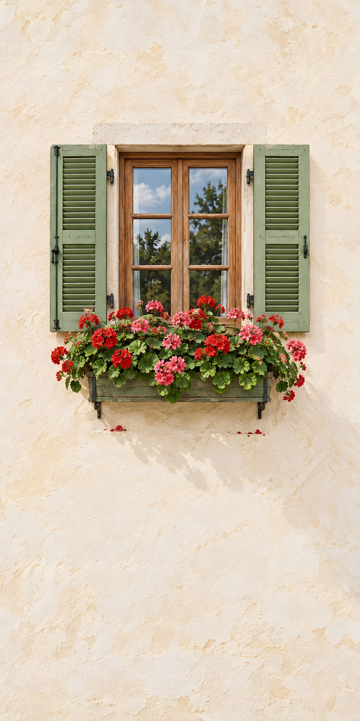 Window Box Geraniums fridge wrap full design