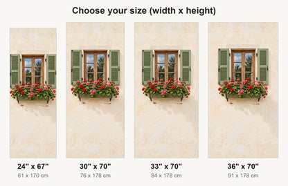 Window Box Geraniums fridge wrap available sizes 24, 30, 33 and 36 inch