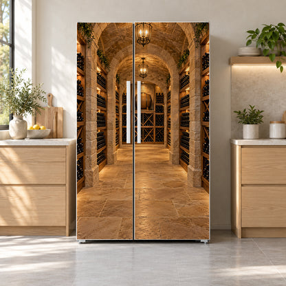 Wine Cellar fridge wrap on a side-by-side refrigerator