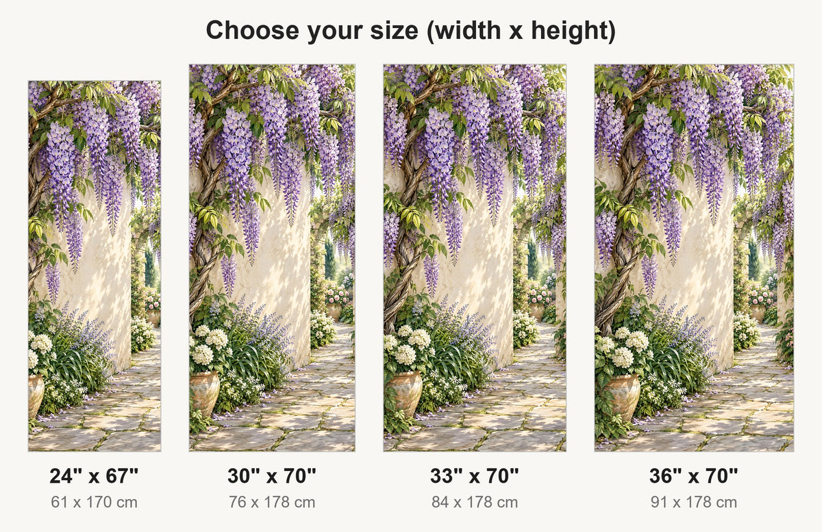 Wisteria Cascade fridge wrap available sizes 24, 30, 33 and 36 inch