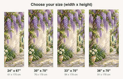 Wisteria Cascade fridge wrap available sizes 24, 30, 33 and 36 inch