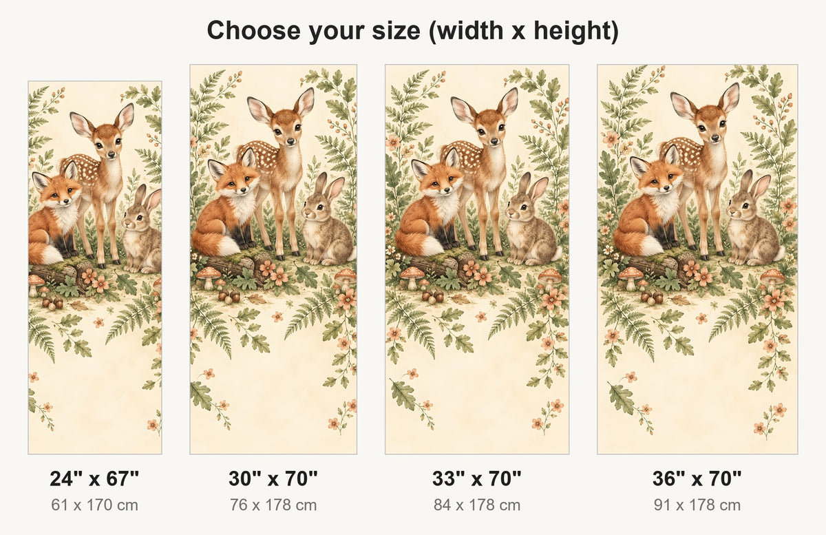 Woodland Nursery Animals fridge wrap available sizes 24, 30, 33 and 36 inch