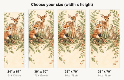 Woodland Nursery Animals fridge wrap available sizes 24, 30, 33 and 36 inch