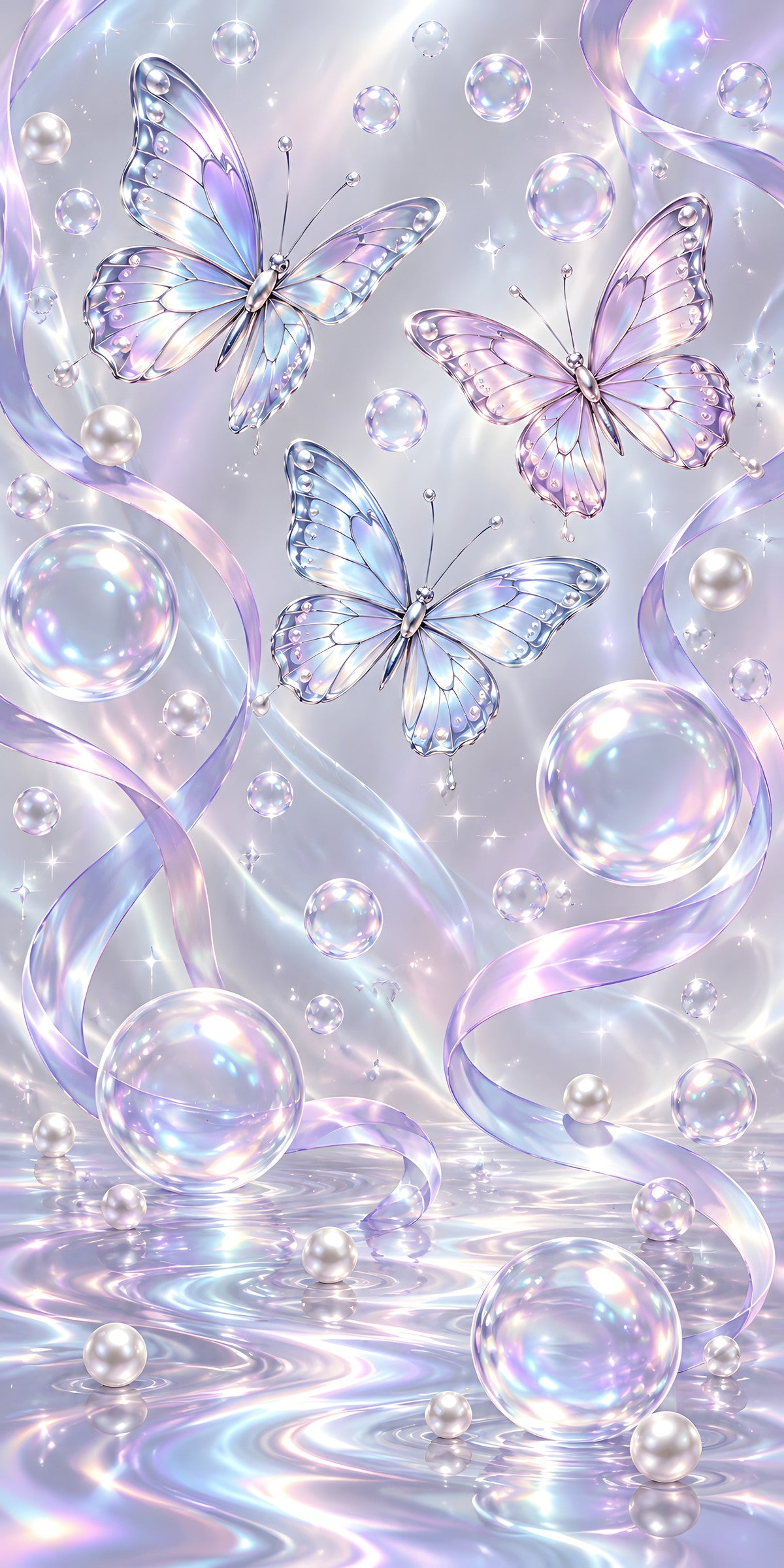 Y2K Butterflies & Bubbles fridge wrap full design