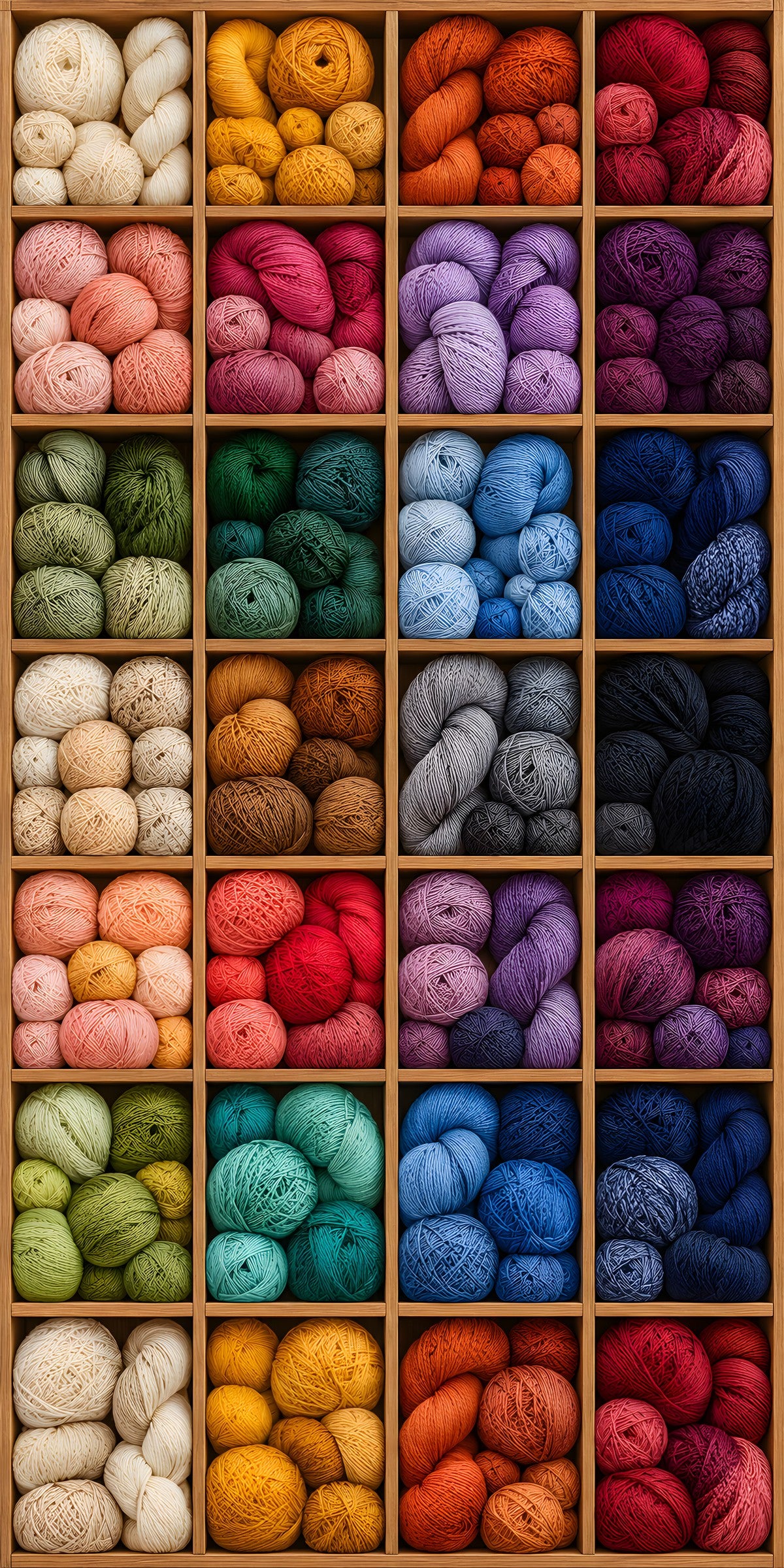 Yarn Shop Cubbies fridge wrap full design