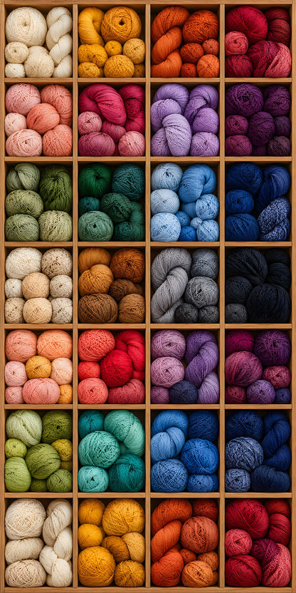 Yarn Shop Cubbies fridge wrap full design