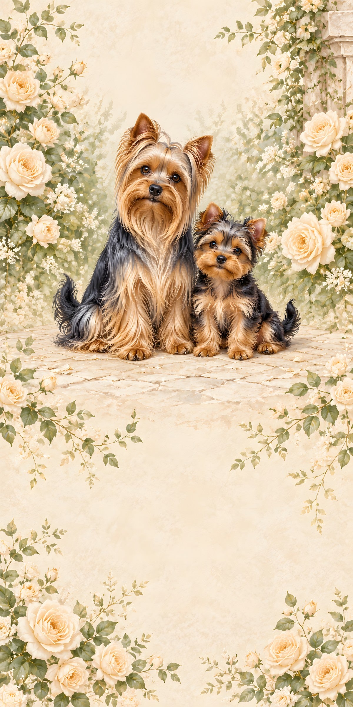 Yorkshire Terriers fridge wrap full design