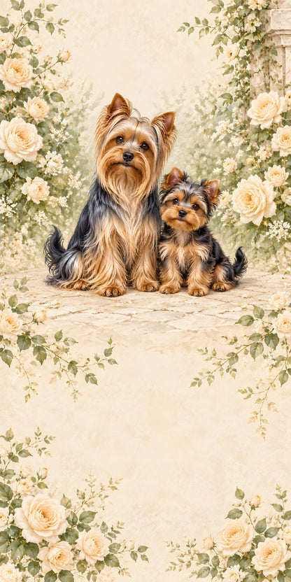 Yorkshire Terriers fridge wrap full design