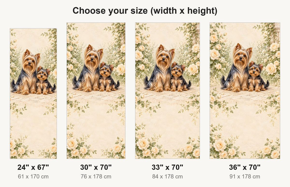 Yorkshire Terriers fridge wrap available sizes 24, 30, 33 and 36 inch