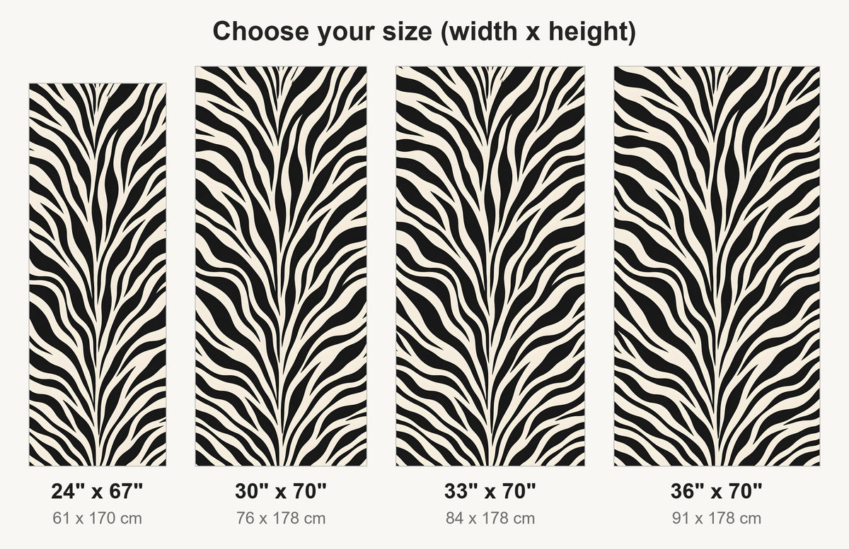 Zebra Print fridge wrap available sizes 24, 30, 33 and 36 inch